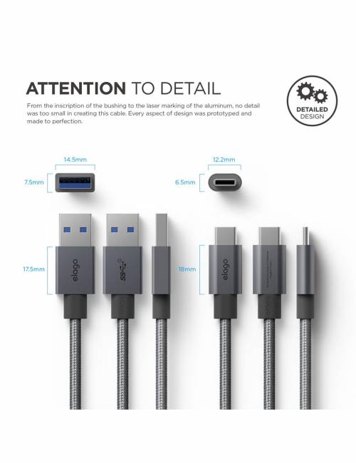 USB-C to USB-A Braided Cable