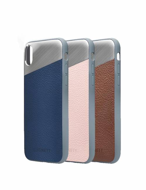 Cygnett - Brushed Aluminum Leather Element Protective Case for Apple iPhone X