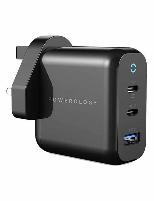 Powerology - 3-Port 65W GaN Charger with PD UK