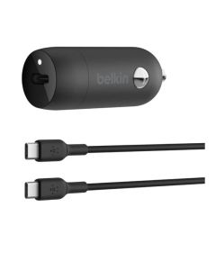 30W USB PD CAR CHARGER WITH PPS W/PVC  C-C  1M BLK