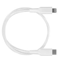 PCAB006WH - Powerology MFI Braided Type-C to Lightning Cable 30CM - White