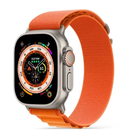 HYPHEN - CLARKE Watch Strap - Apple Ultra 2/Ultra 49mm - Nylon Loop Medium - Orange