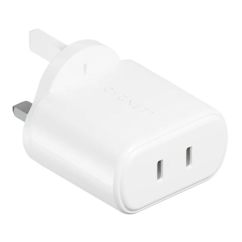 Cygnett - PowerPlus 35W Dual USB-C Wall Charger UK/SG - White