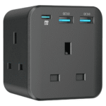 Powerology 3-Outlet Wall Socket with Fast Charging USB