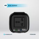 Powerology 150W Inverter AC Universal USB A 2type-C DC Car 12V10A - Black - Image 2
