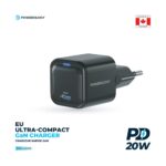 Powerology Ultra-Compact GaN Charger PD 20W EU - Black - Image 6