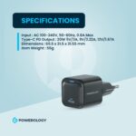 Powerology Ultra-Compact GaN Charger PD 20W EU - Black - Image 5