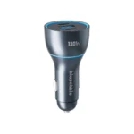 NaviPower130 Fast charging 130W Aluminum Car Charger 2 USB-C Ports 100W | 30W & QC18W