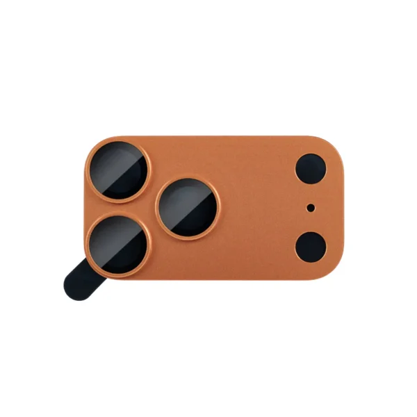 MOCOLL 360° Camera Lens Protector for iPhone 17 Pro Max | Tempered Glass with Metal Frame - Orange