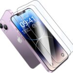 MOCOLL Screen Protector, Ultra-Clear Tempered Glass 9H hardness, Magic Box Installation, Eye Protection Anti Glare, Case Friendly (iPhone 14)