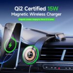 Duzzona V5 Pro Qi2 15W Magnetic Wireless Car Charger - Black - Image 3