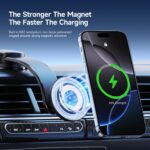 Duzzona V5 Pro Qi2 15W Magnetic Wireless Car Charger - Black - Image 5
