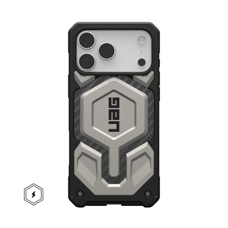 UAG iPhone 17 Pro Max Monarch Pro Series Phone Case - Carbon Fiber / Titanium - Image 1