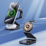 Duzzano W21 QI2 3 in 1 Transparent 15W Magnetic Magsafe Compatible Wireless Charger Stand for Phones, Airpods & Apple Watch - Image 2