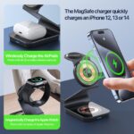 Duzzano W21 QI2 3 in 1 Transparent 15W Magnetic Magsafe Compatible Wireless Charger Stand for Phones, Airpods & Apple Watch - Image 6
