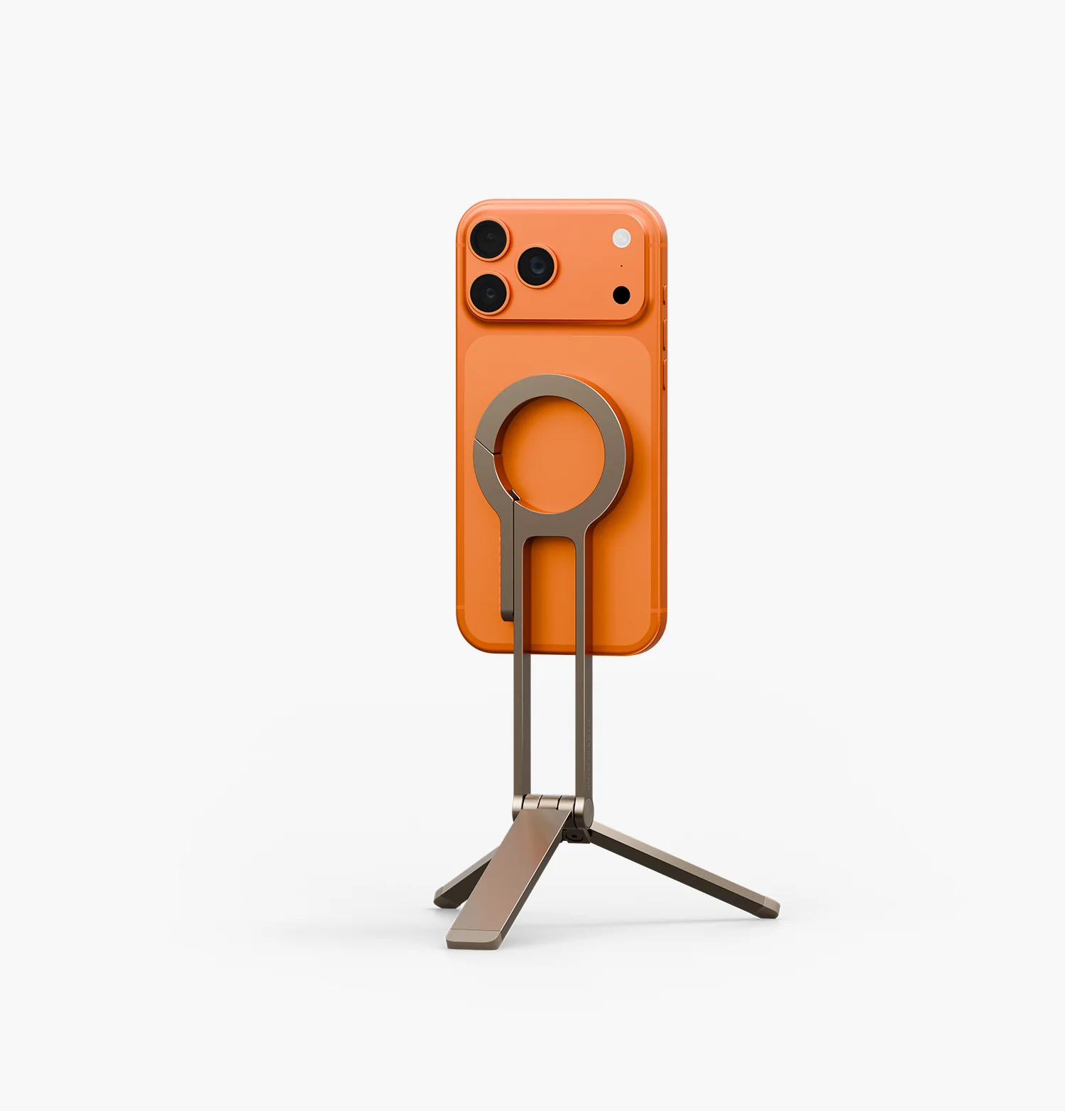 Acrus_Champagne_Angle Uniq Arcus Aluminum Magnetic Carabiner Tripod Stand for Phones - Image 1