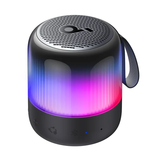 Soundcore Glow Mini Portable Speaker By Anker with 360° Sound, Light Show, 12H Battery, Customizable EQ and Light, IP67 Waterproof and Dustproof