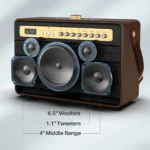 W-KING K6L 120W Large Retro Party Karaoke Wireless Bluetooth Speaker with Microphone, SubWoofer, Theatre, Apple Music - Image 6