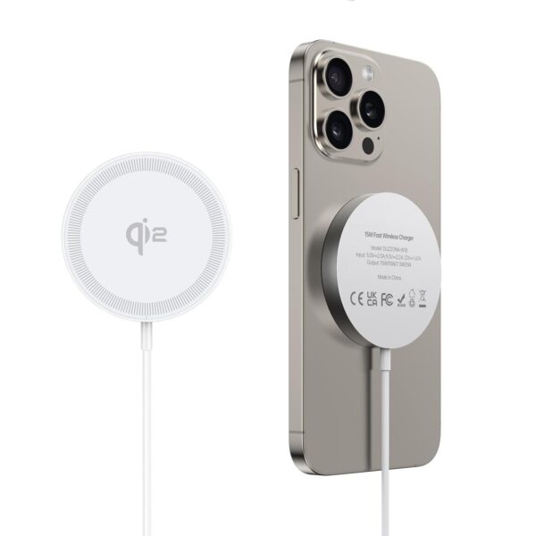 Duzzona Qi2 15W Magnetic Wireless Charger - W18 - White