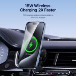 Duzzona V5 Qi2 15W Magnetic Wireless Car Charger - Black - Image 5