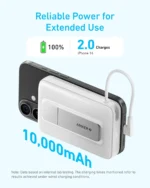 Anker Zolo 10,000mAh Magnetic Wireless Portable Power Bank with 30W Max Fast Charging, Built-in USB-C Cable and Adjustable Stand - Black - Image 6