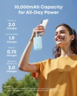 Anker Zolo Power Bank 10000mAh 35W with Built-in Dual USB-C Cables - White - Image 2