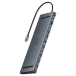 Green Lion 12-in-1 4K HDMI Ethernet USB-C Hub - Gray - Image 2