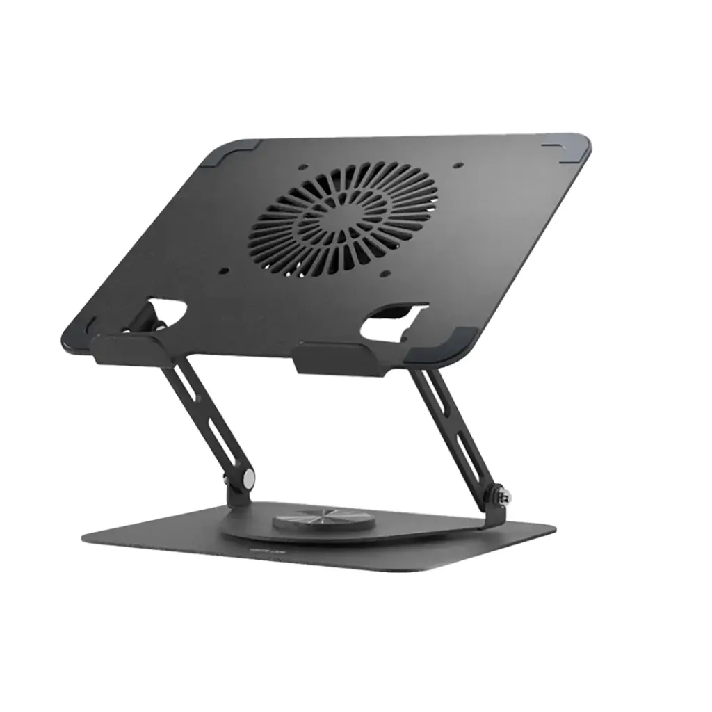 Green Lion Adjustable Laptop Stand with Cooling Fan - Black Green Lion Adjustable Laptop Stand with Cooling Fan - Black - Image 1