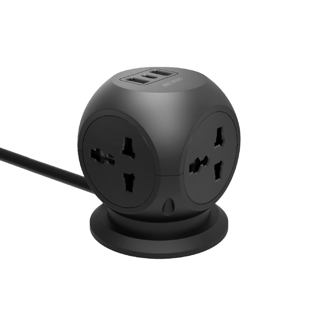 Green Lion MultiPort Desk Universal Socket - Black Green Lion MultiPort Desk Universal Socket - Black - Image 1