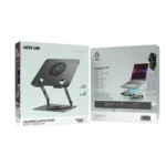 Green Lion Adjustable Laptop Stand with Cooling Fan - Black - Image 3