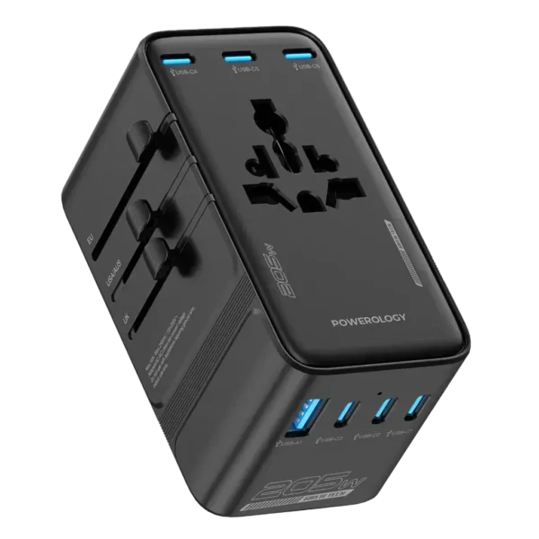 Powerology Spetrova GaN Multi-Port Universal Adapter - Black