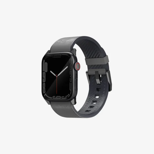 Uniq STRADEN Genuine Leather Hybrid Apple Watch Strap for Series 1-11, SE/SE2/SE3 & Ultra/2/Ultra/3 (49/45/44/46MM) - (Grey)