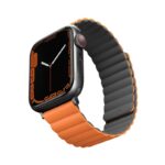 Uniq Revix Premium Edition Reversible Magnetic Apple Watch Strap for Series 1-11, SE/SE2/SE3 & Watch Ultra 2/3 49/45/44/46MM - (Orange/Grey)