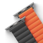 Uniq Revix Premium Edition Reversible Magnetic Apple Watch Strap for Series 1-11, SE/SE2/SE3 & Watch Ultra 2/3 49/45/44/46MM - (Orange/Grey) - Image 5