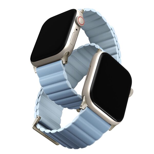 Uniq Revix Premium Edition Reversible Magnetic Apple Watch Strap for Series 1-11, SE/SE2/SE3 & Watch Ultra 2/3 49/45/44/46MM - (Soft Blue)