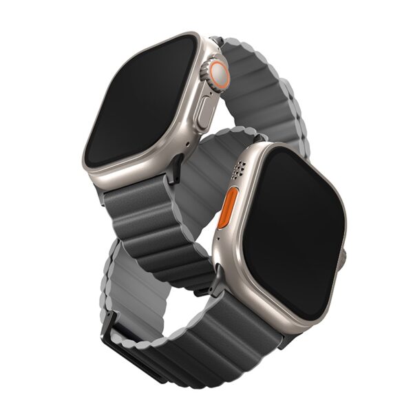 Uniq Revix Premium Edition Reversible Magnetic Apple Watch Strap for Series 1-11, SE/SE2/SE3 & Watch Ultra 2/3 49/45/44/46MM - (Charcoal/Grey)