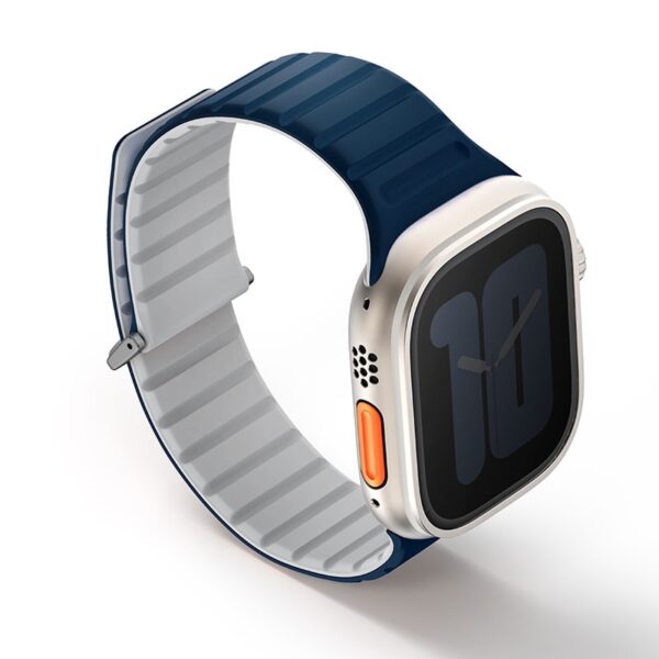 Uniq Revix Evo Reversible Magnetic Apple Watch Strap for Series 1-11, SE/SE2/SE3 & Watch Ultra 2/3 49/45/44/46MM – Blue/White
