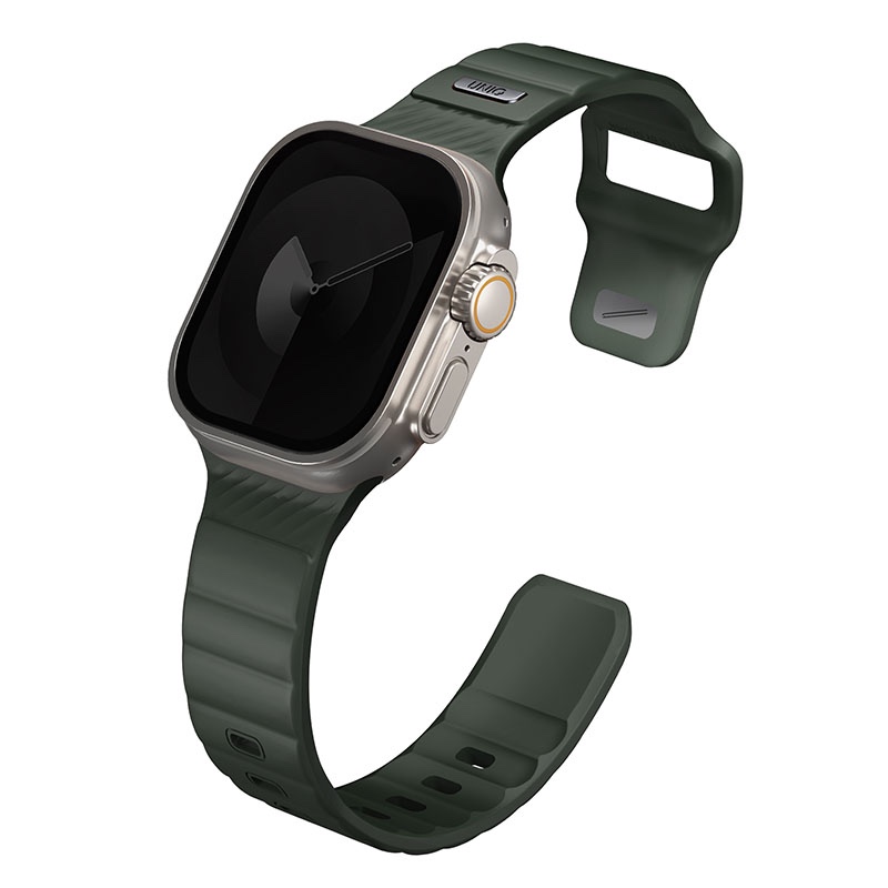 dablew-image-8666 Uniq Stride FKM Tough Rubber Apple Watch Strap for Series 1-11 & SE/SE2/SE3 - 49/45/44/46MM - Moss Green - Image 1