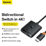 Baseus AirJoy Series 2-in-1 Bidirectional HDMI Switch Cluster With 1m Cable-Black