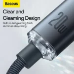 Baseus Fast Charging Data Cable Type-C to iP 20W | Crystal Shine Series - Image 2
