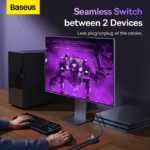 Baseus AirJoy Series 2-in-1 Bidirectional HDMI Switch Cluster With 1m Cable-Black - Image 4