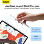 Baseus Smooth Writing 2 Series Dual Charging Stylus, White Active Version Wireless/Cabled Charging - Image 2
