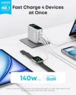 Anker Charger, 140W, 4-Port, PD 3.1 with 5ft Usb-C Cable - Image 4