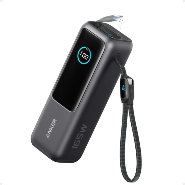 Anker Power Bank (25kmah, 165w, Built-In and Retractable Cables)