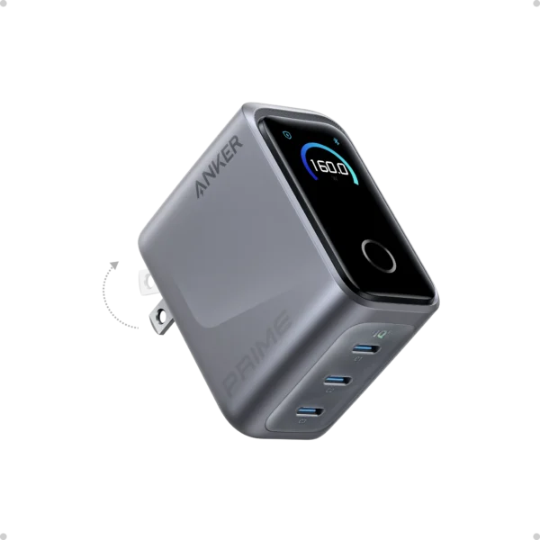 Anker Prime Charger (160W, 3 Ports, Smart Display)