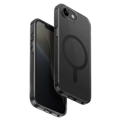 Original UNIQ LifePro MagSafe compatible Smoke phone case for iPhone 16E with shockproof protection