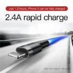 Baseus Cafule Cable USB For iPhone 2.4A 1m Gold + Black - Image 3