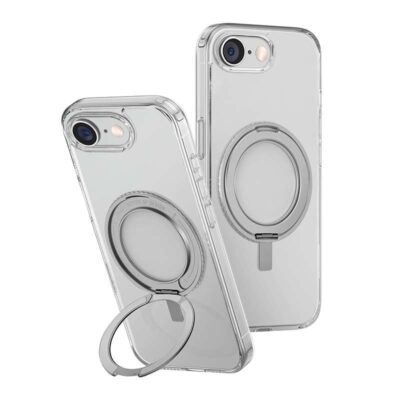 Original UNIQ Swivix MagSafe compatible clear phone case for iPhone 16E with shockproof protection