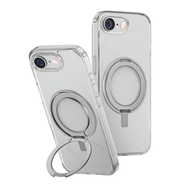 Original UNIQ Swivix MagSafe compatible clear phone case for iPhone 16E with shockproof protection