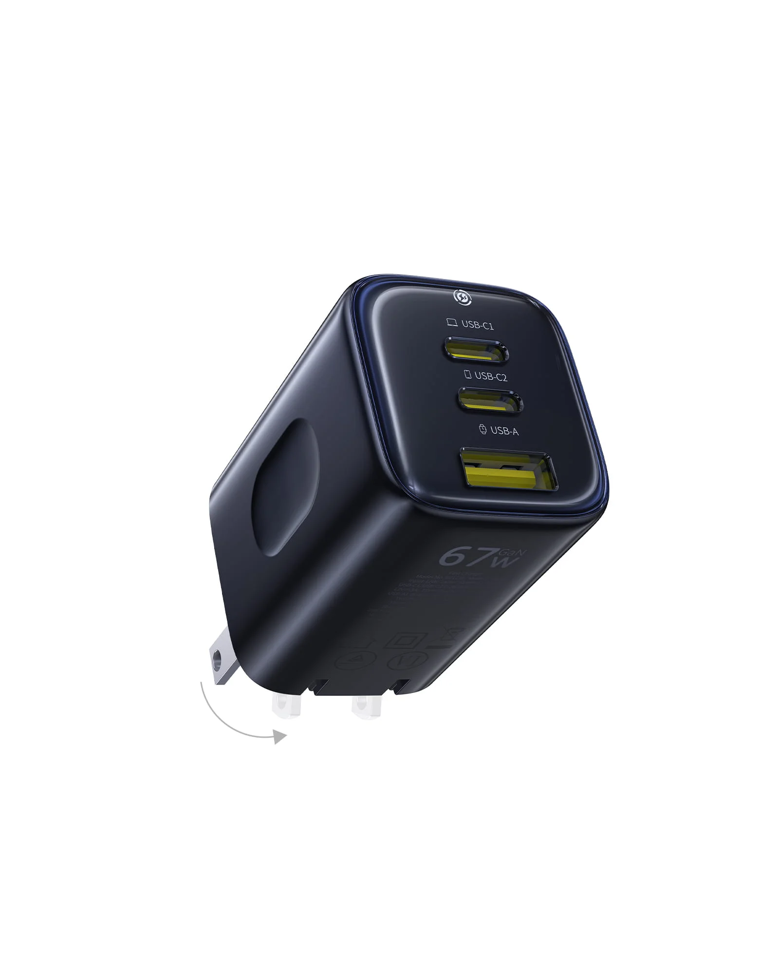 Baseus PicoGo AE11 67W Fast Charger 2C+U US Baseus PicoGo AE11 67W Fast Charger (Black) - Image 1
